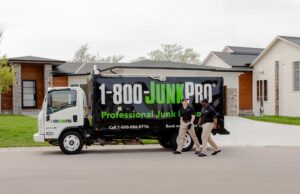 1-800-JunkPro Junk Removal Truck and Workers